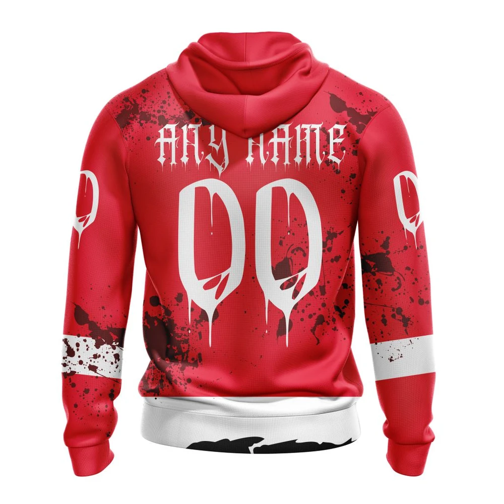 Hoodie NHL Detroit Red Wings, Specialized Design Jersey With Your Ribs For Halloween QTNHL080524A3511HD - Image 2