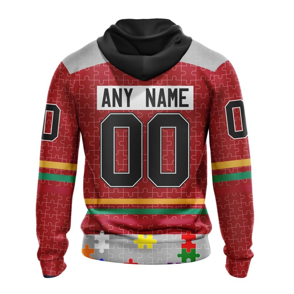 Hoodie NHL Detroit Red Wings, Specialized Fearless Aganst Autism V0122 QTNHL080524A2528HD - Image 2