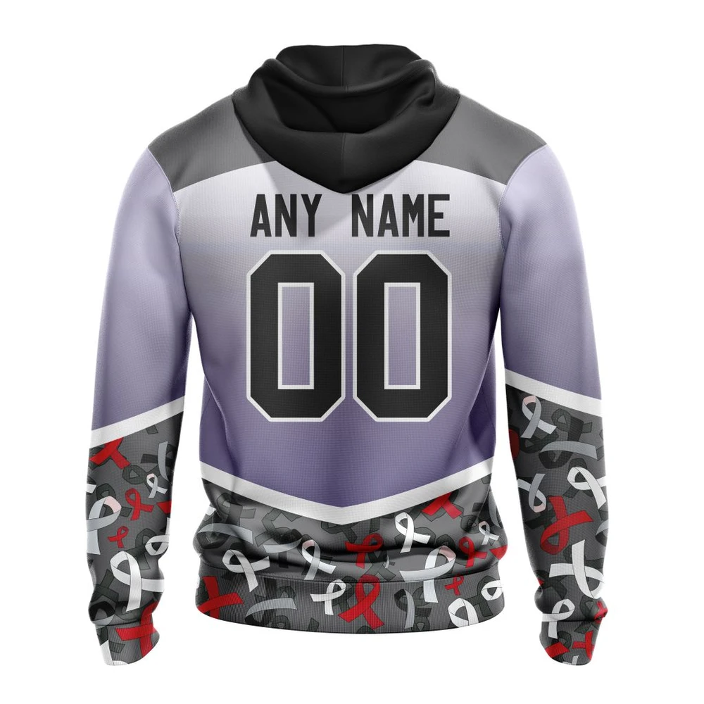 Hoodie NHL Detroit Red Wings, Specialized Sport Fights Again All Cancer V0122 QTNHL080524A3364HD - Image 2