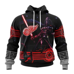 Hoodie NHL Detroit Red Wings, Specialized Starwar Darth Vader Version Jersey QTNHL080524A3181HD