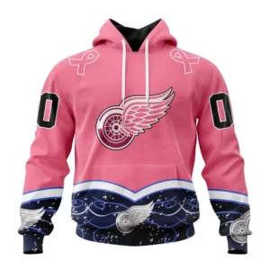 Hoodie NHL Detroit Red Wings, Specialized Unisex For Hockey Fights Cancer QTNHL080524A2831HD