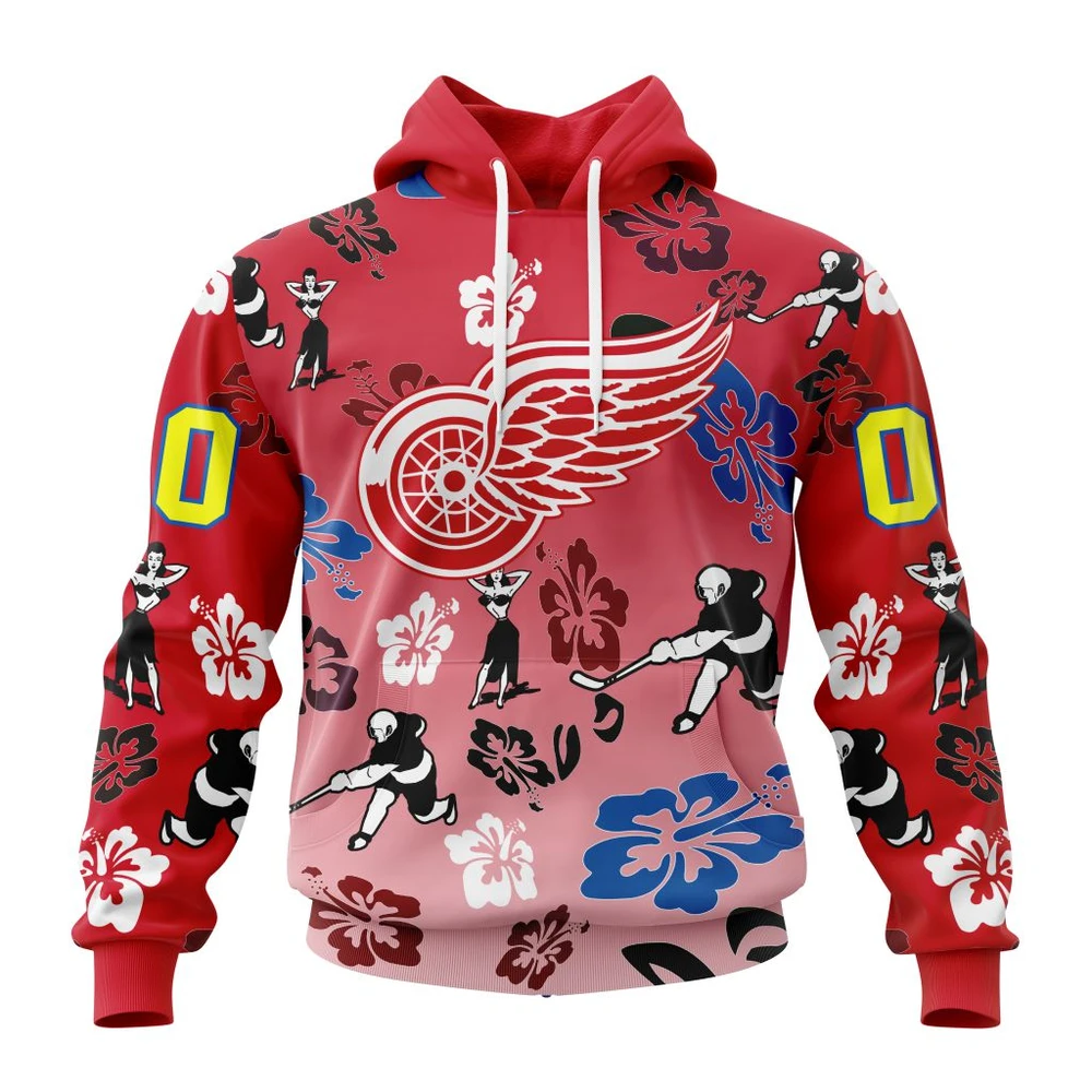 Hoodie NHL Detroit Red Wings X Hawaii Specialized Design For Hawaiia V0122 QTNHL080524A3773HD