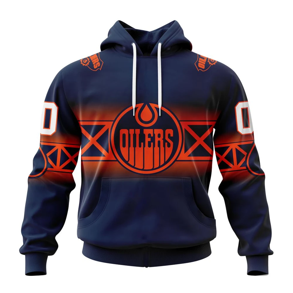 Hoodie NHL Edmonton Oilers Personalize Gradient Series Concept St2301 QTNHL080524A189HD