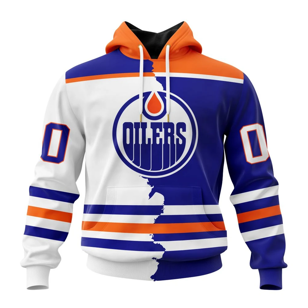 Hoodie NHL Edmonton Oilers Personalize Home Mix Away Kits QTNHL080524A92HD