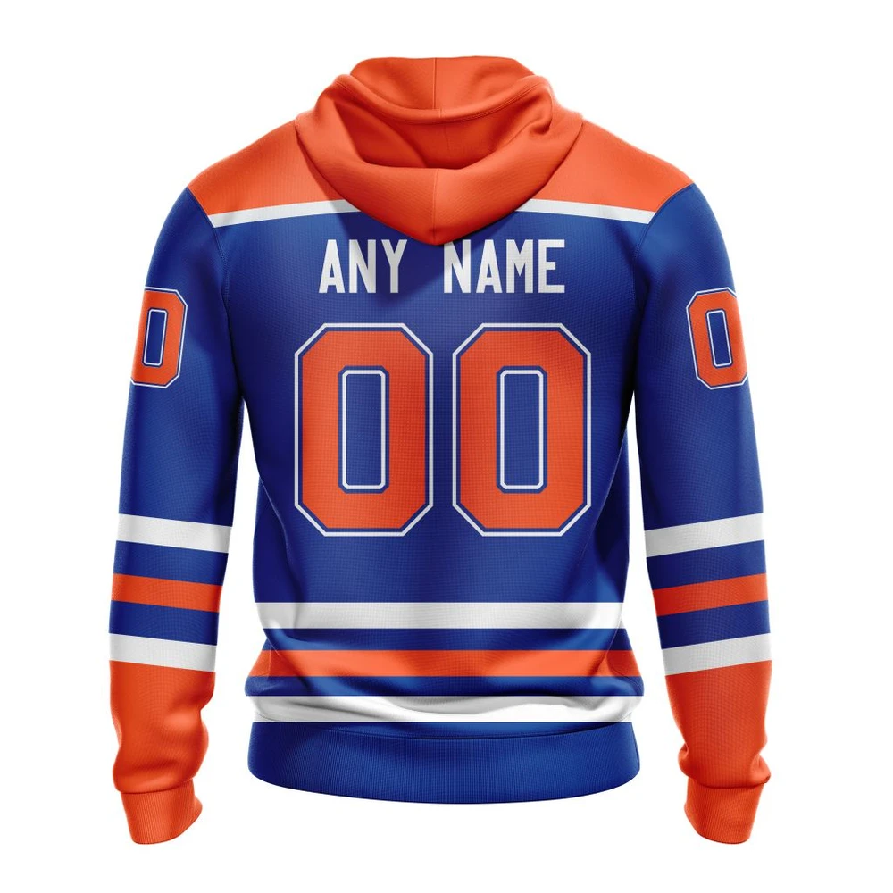 Hoodie NHL Edmonton Oilers Royal Blue Home QTNHL080524A208HD - Image 2