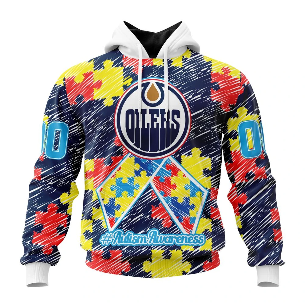 Hoodie NHL Edmonton Oilers Special Autism Awareness Design St2201 QTNHL080524A2479HD