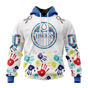Hoodie NHL Edmonton Oilers Special Autism Awareness Design St2203 QTNHL080524A2539HD