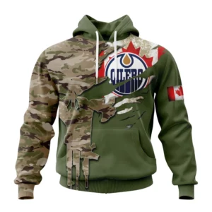 Hoodie NHL Edmonton Oilers Special Camo Skull Design St2303 QTNHL080524A1717HD