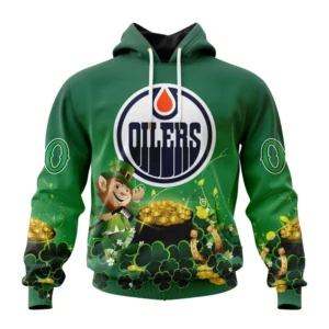 Hoodie NHL Edmonton Oilers Special Design For St. Patrick&apos;s Day St2403 QTNHL080524A905HD