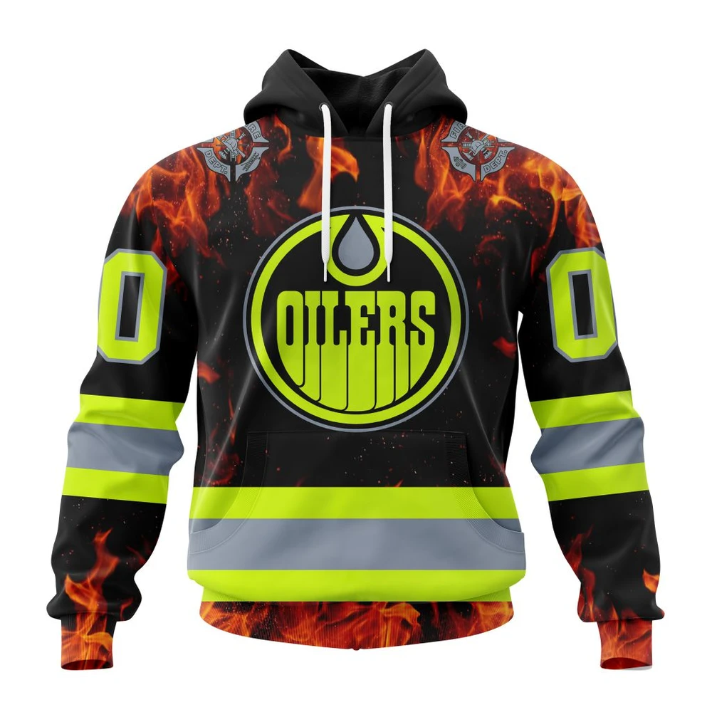 Hoodie NHL Edmonton Oilers Special Design Honoring Firefighters St2401 QTNHL080524A1095HD