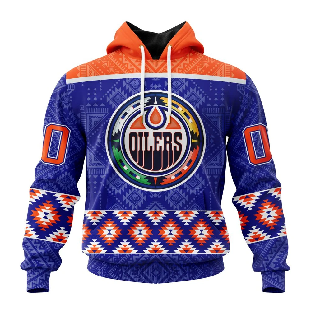 Hoodie NHL Edmonton Oilers Special Design With Native Pattern St2303 QTNHL080524A1392HD