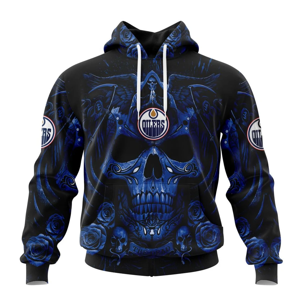 Hoodie NHL Edmonton Oilers Special Design With Skull Art St2203 QTNHL080524A36HD