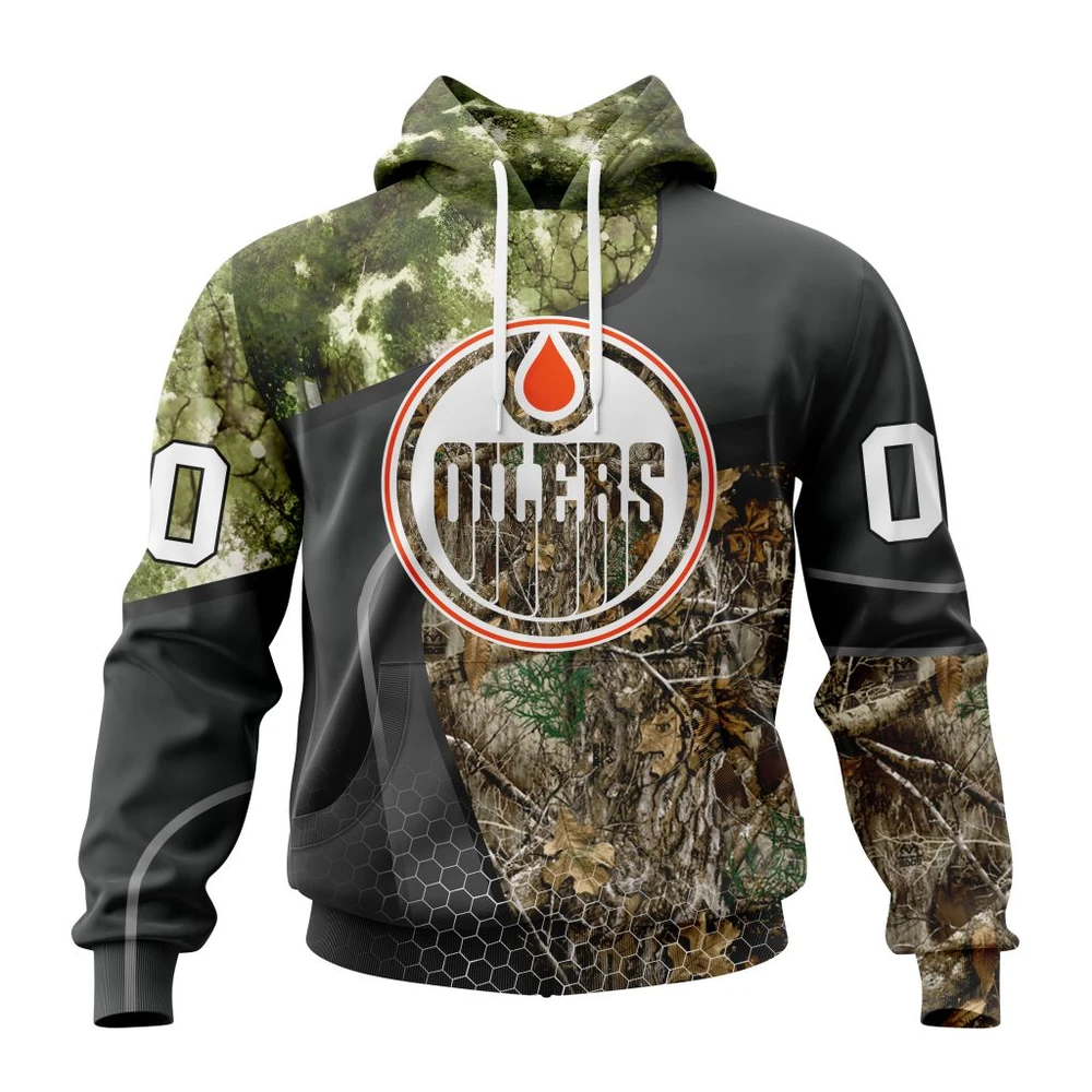 Hoodie NHL Edmonton Oilers Special Hunting Camo Design St2302 QTNHL080524A180HD
