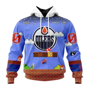 Hoodie NHL Edmonton Oilers Special Kits With Super Mario Game Design QTNHL080524A285HD