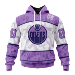 Hoodie NHL Edmonton Oilers Special Lavender Fight Cancer St2201 QTNHL080524A11HD