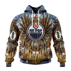 Hoodie NHL Edmonton Oilers Special Native Costume Design St2201 QTNHL080524A2742HD