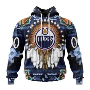 Hoodie NHL Edmonton Oilers Special Native Costume Design St2202 QTNHL080524A22HD