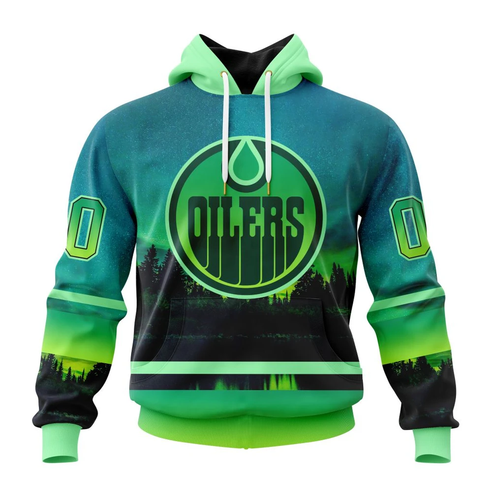 Hoodie NHL Edmonton Oilers Special Northern Lights Design St2302 QTNHL080524A1382HD