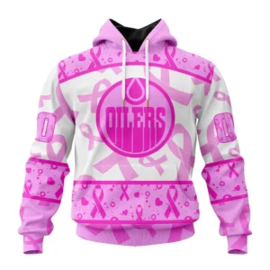 Hoodie NHL Edmonton Oilers Special Pink October Breast Cancer Awareness Month St2302 QTNHL080524A1867HD