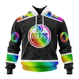 Hoodie NHL Edmonton Oilers Special Pride Design Hockey Is For Everyone QTNHL080524A301HD