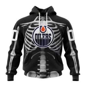 Hoodie NHL Edmonton Oilers Special Skeleton Costume For Halloween St2301 QTNHL080524A2032HD