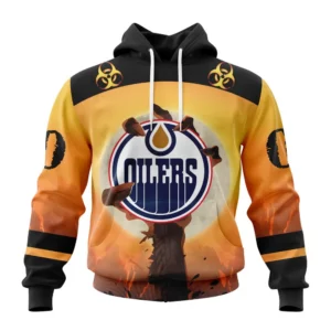 Hoodie NHL Edmonton Oilers Special Zombie Design For Halloween St2305 QTNHL080524A1942HD