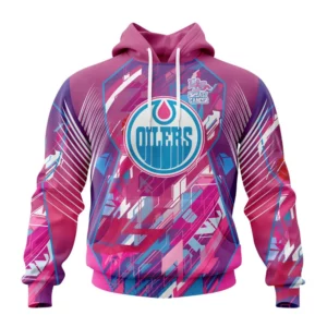 Hoodie NHL Edmonton Oilers, Specialized Design I Pink I Can! Fearless Again Breast Cancer QTNHL080524A390HD
