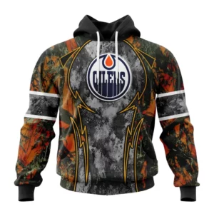 Hoodie NHL Edmonton Oilers, Specialized Design Wih Camo Concepts For Hungting In Forest QTNHL080524A3654HD
