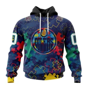 Hoodie NHL Edmonton Oilers, Specialized Fearless Aganst Autism QTNHL080524A295HD