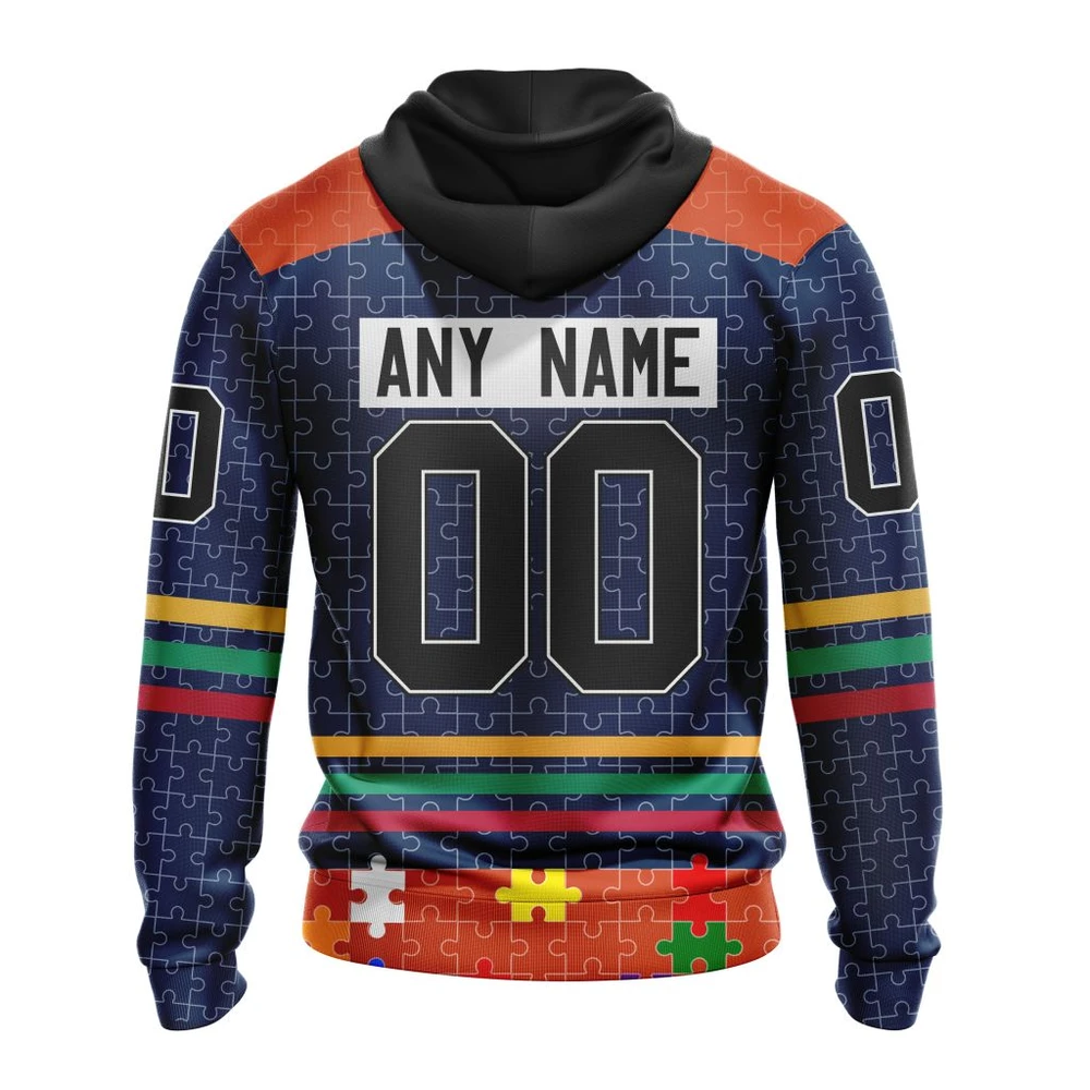 Hoodie NHL Edmonton Oilers, Specialized Fearless Aganst Autism V0122 QTNHL080524A2526HD - Image 2