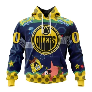 Hoodie NHL Edmonton Oilers Specialized Jersey With Spongebob QTNHL080524A152HD