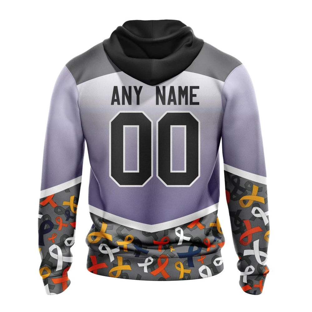 Hoodie NHL Edmonton Oilers, Specialized Sport Fights Again All Cancer V0122 QTNHL080524A3362HD - Image 2