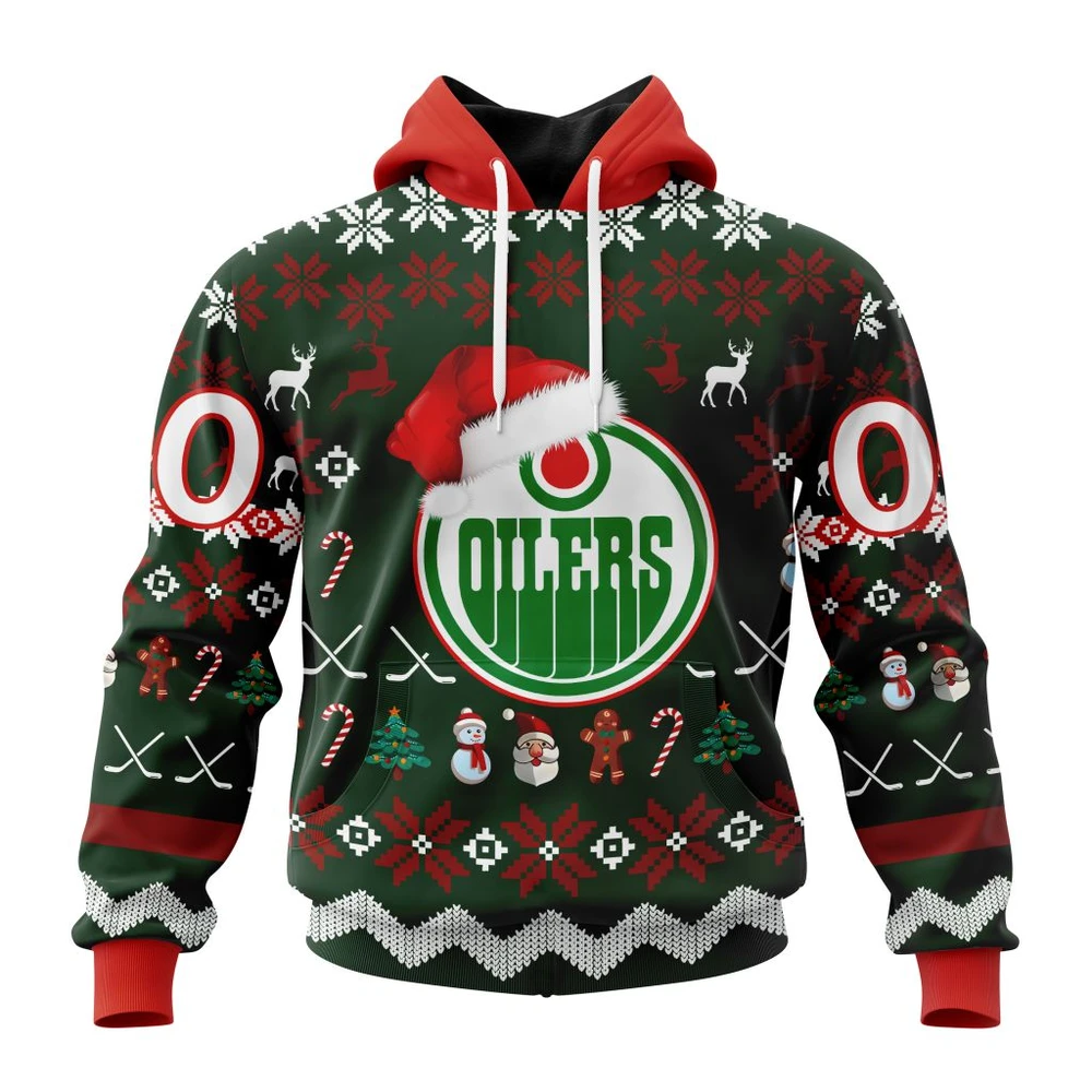Hoodie NHL Edmonton Oilers, Specialized Unisex Christmas Is Coming QTNHL080524A322HD