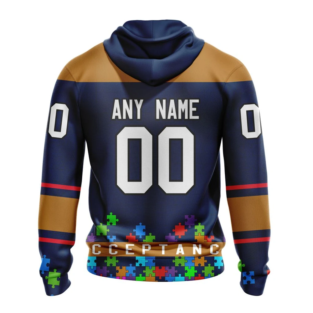 Hoodie NHL Edmonton Oilers, Specialized Unisex Kits Hockey Fights Against Autism QTNHL080524A2663HD - Image 2