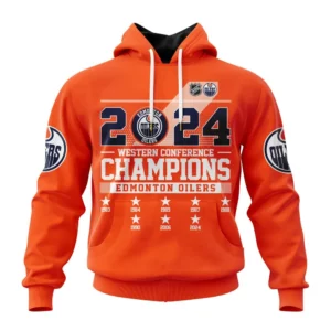 Hoodie NHL Edmonton Oilers Western Conference Champions St2401 QTNHL080524A547HD