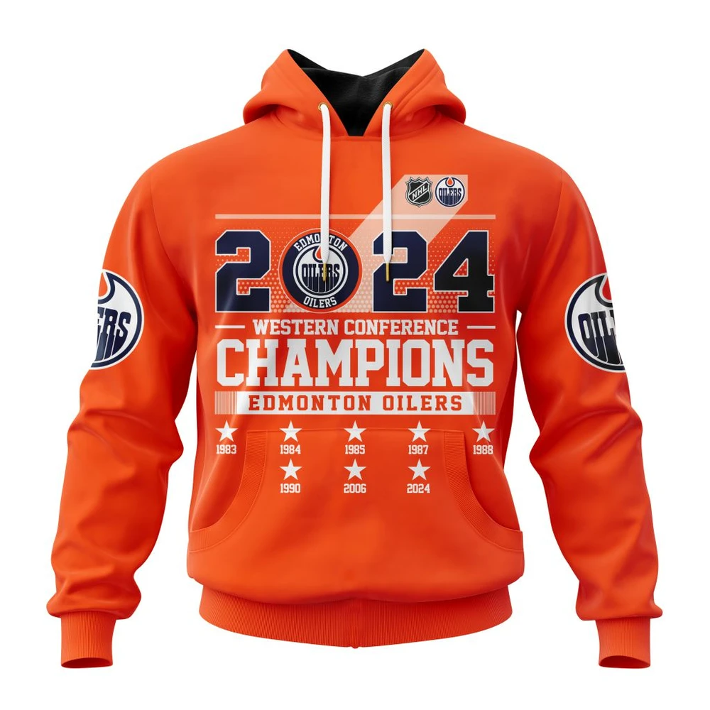 Hoodie NHL Edmonton Oilers Western Conference Champions St2401 QTNHL080524A547HD