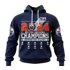 Hoodie NHL Edmonton Oilers Western Conference Champions St2402 QTNHL080524A546HD