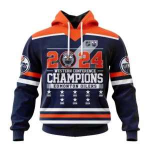 Hoodie NHL Edmonton Oilers Western Conference Champions St2403 QTNHL080524A545HD