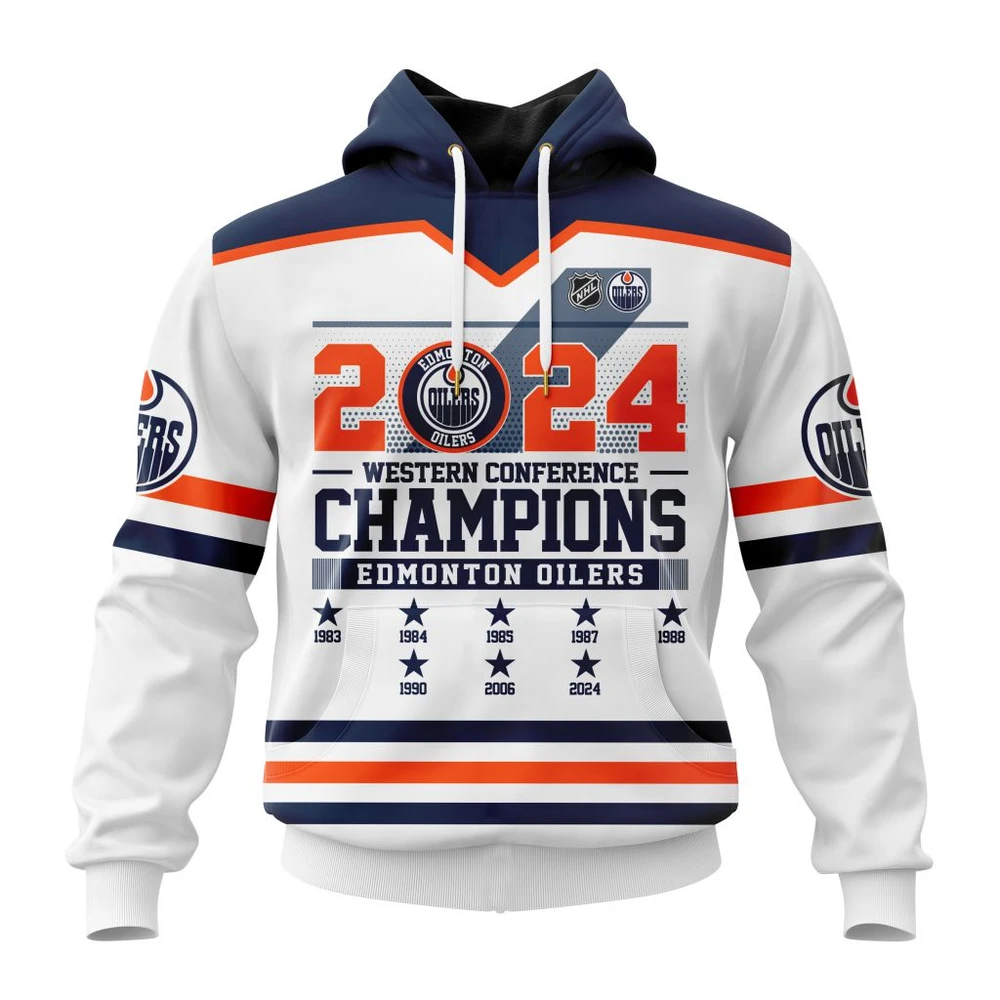 Hoodie NHL Edmonton Oilers Western Conference Champions St2404 QTNHL080524A544HD