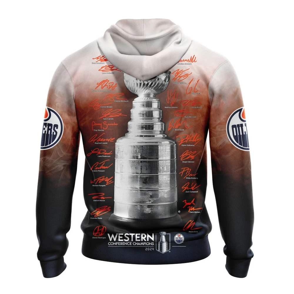 Hoodie NHL Edmonton Oilers Western Conference Champions St2405 QTNHL080524A537HD - Image 2