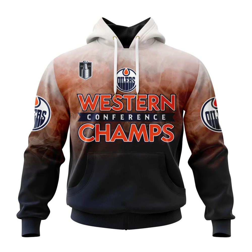Hoodie NHL Edmonton Oilers Western Conference Champions St2405 QTNHL080524A537HD
