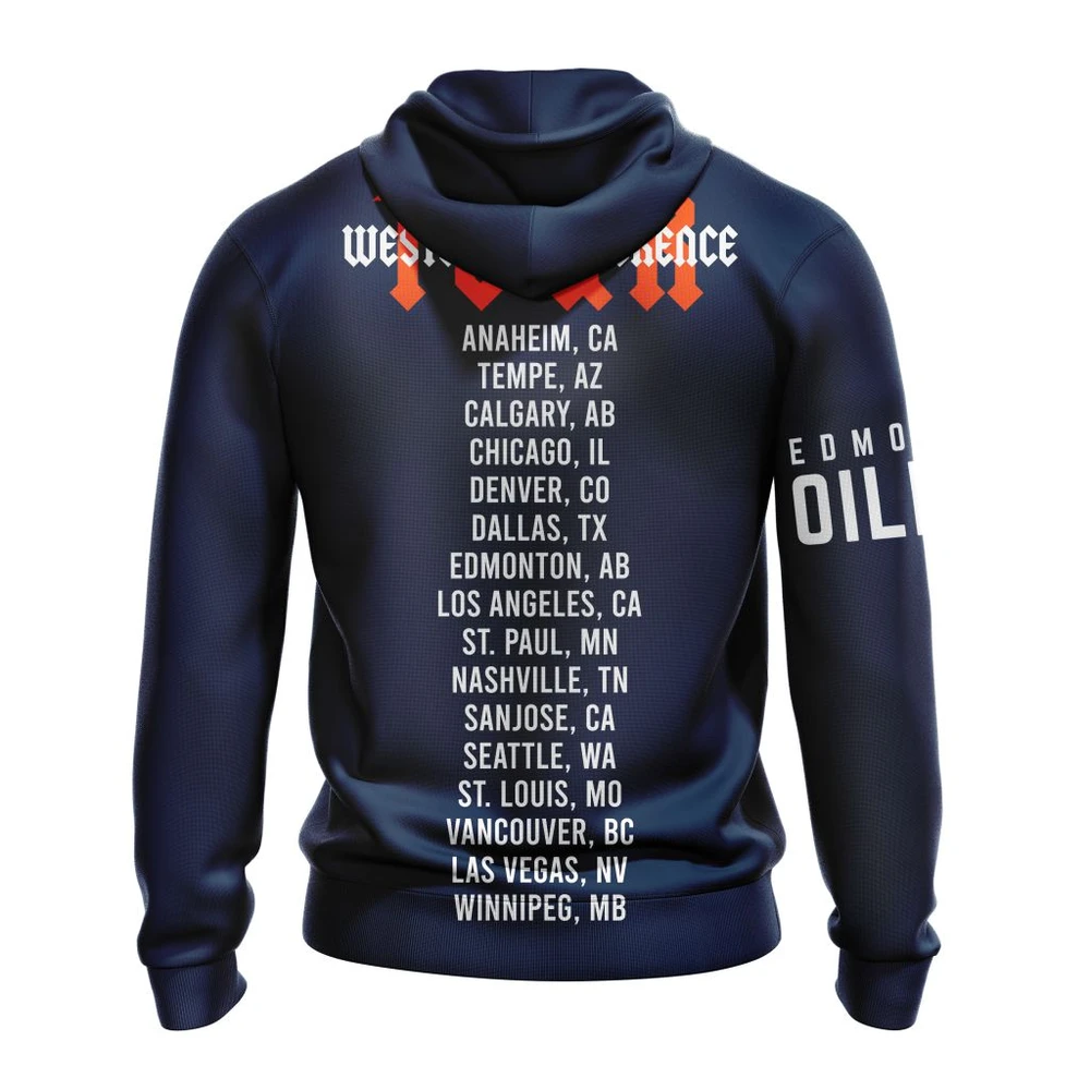 Hoodie NHL Edmonton Oilers Western Conference City Tour QTNHL080524A538HD - Image 2