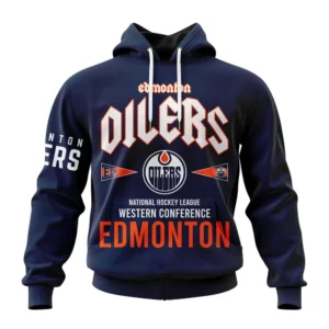 Hoodie NHL Edmonton Oilers Western Conference City Tour QTNHL080524A538HD