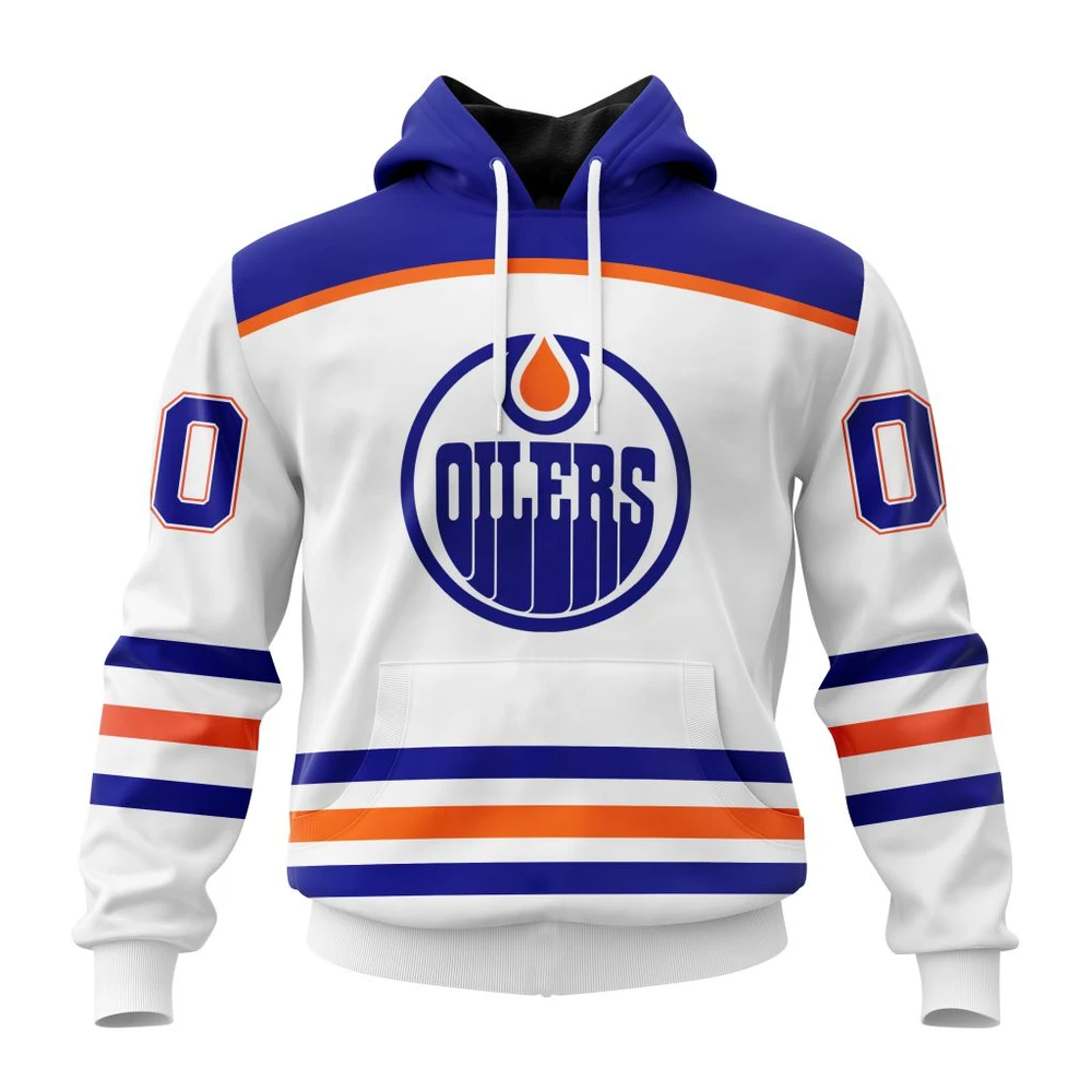 Hoodie NHL Edmonton Oilers White Away QTNHL080524A1530HD