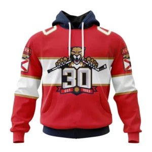 Hoodie NHL Florida Panthers Home With 30Th Anniversary Logo QTNHL080524A1694HD