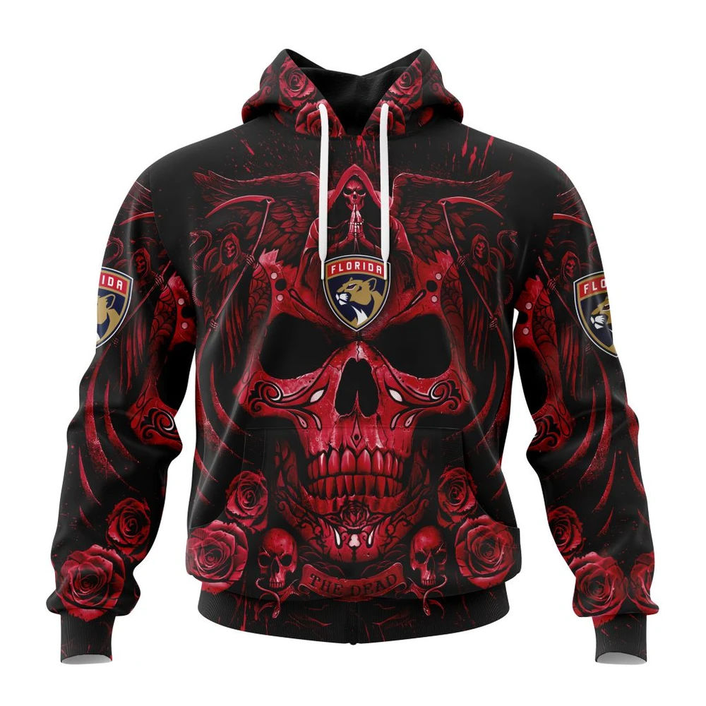 Hoodie NHL Florida Panthers Special Design With Skull Art St2203 QTNHL080524A140HD