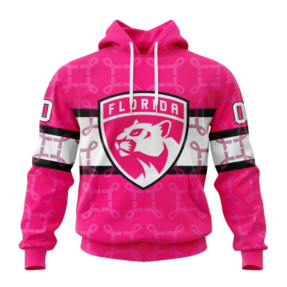 Hoodie NHL Florida Panthers, Specialized Design I Pink I Can! In October We Wear Pink Breast Cancer QTNHL080524A3623HD