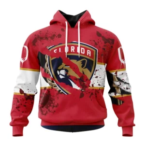 Hoodie NHL Florida Panthers, Specialized Design Jersey With Your Ribs For Halloween QTNHL080524A3509HD