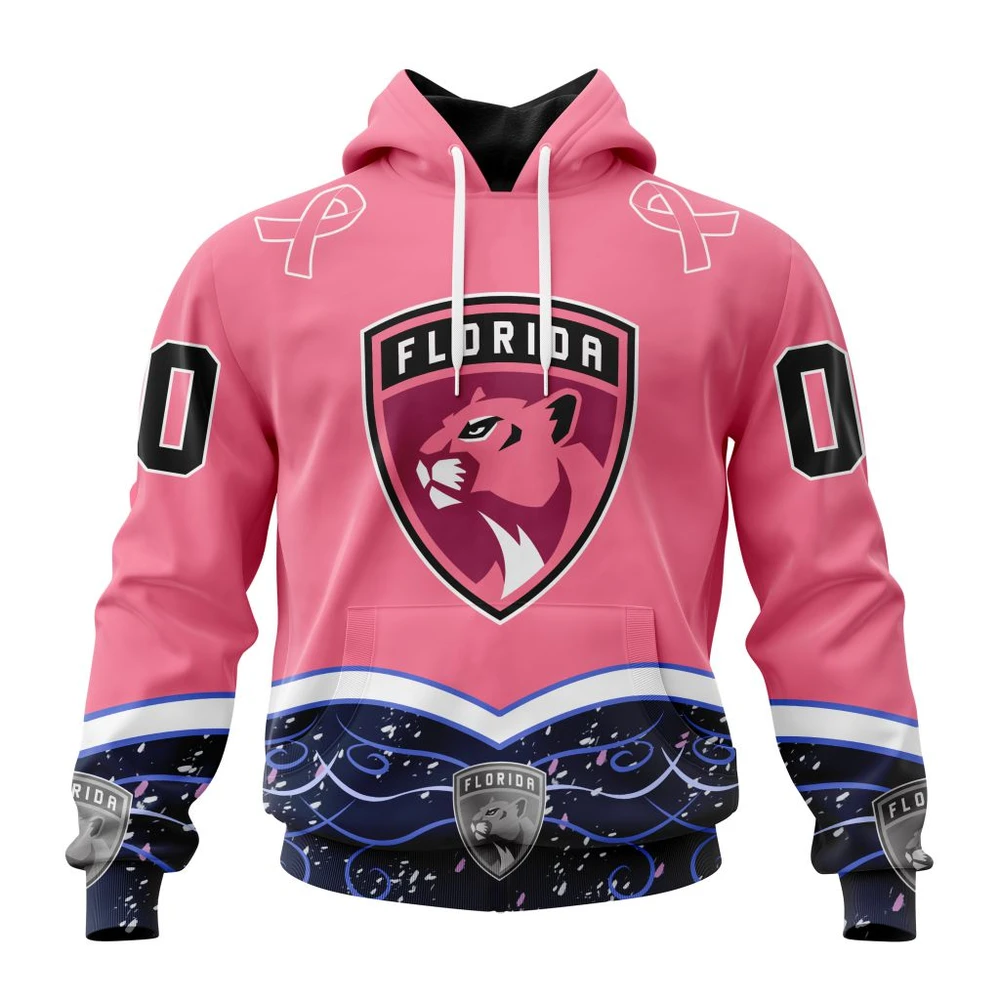 Hoodie NHL Florida Panthers, Specialized Unisex For Hockey Fights Cancer QTNHL080524A2829HD