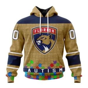 Hoodie NHL Florida Panthers, Specialized Unisex Kits Hockey Fights Against Autism QTNHL080524A2662HD